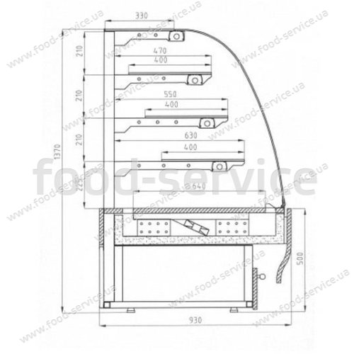 Витрина холодильная кондитерская Cold C-13 Gn